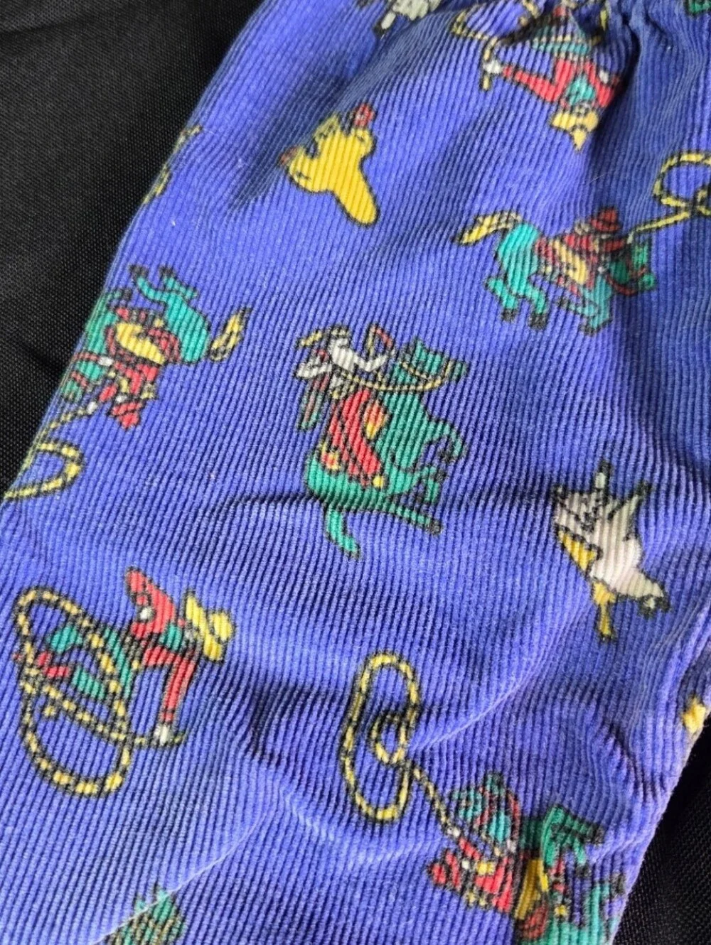 Vintage Perfect Pals Blue Corduroy Cowboy & Indians Pants 12 Mo